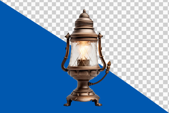Old oil lamp on transparent background PNG image