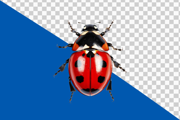 Ladybug on transparent background PNG image