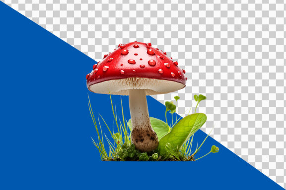 Red mushroom on transparent background PNG image