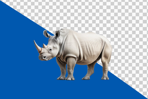 Rhino on transparent background PNG image 