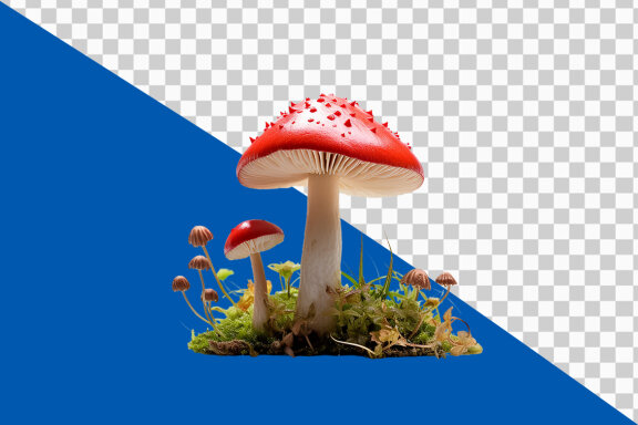 Red mushroom on transparent background PNG image