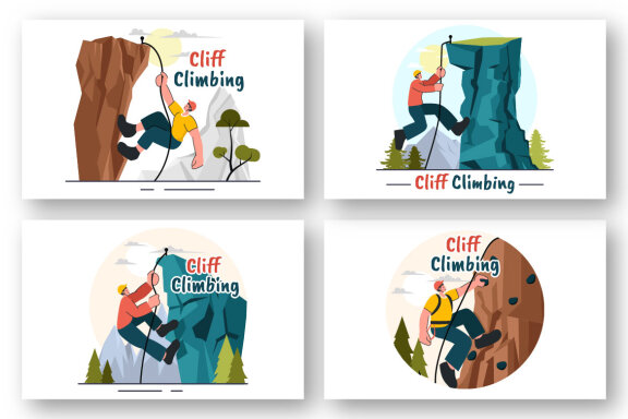 9 Cliff Climbing Illustration