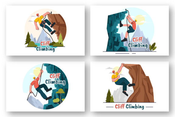 9 Cliff Climbing Illustration