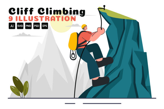 9 Cliff Climbing Illustration