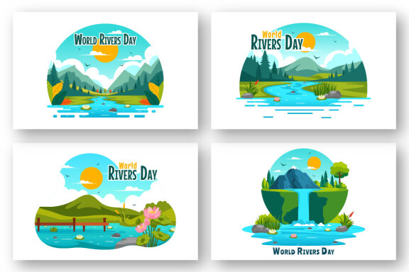 10 World River Day Illustration