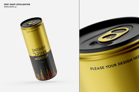 Energy Drink Mockup Set