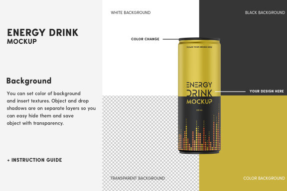 Energy Drink Mockup Set