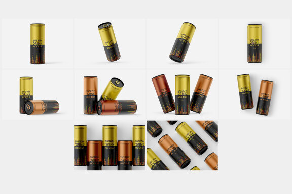 Energy Drink Mockup Set