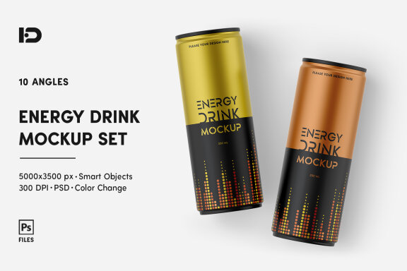 Energy Drink Mockup Set