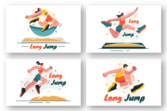 9 Long Jump Sport Illustration