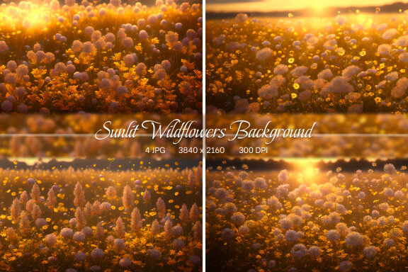 Sunlit Wildflowers Background