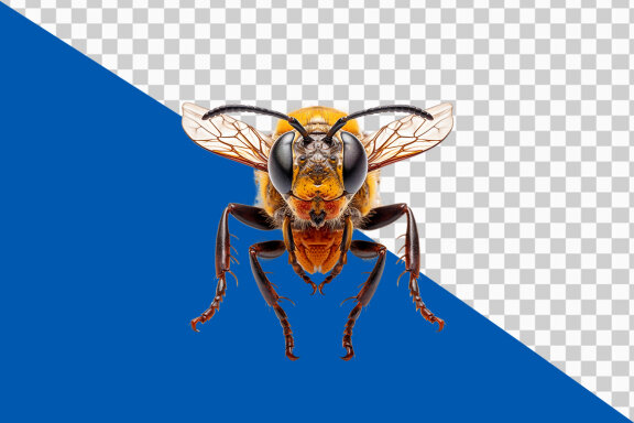 Fly bee on transparent background PNG image 