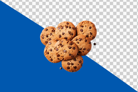 Chocolate chip cookies on transparent background PNG image