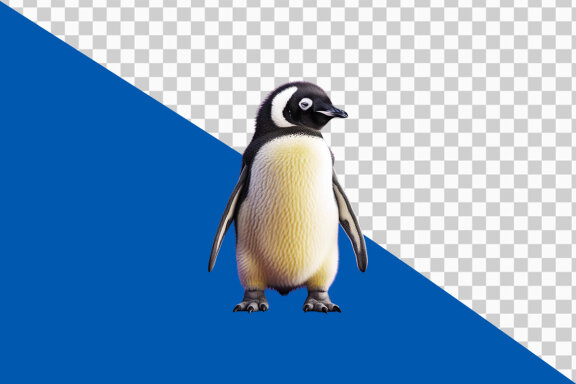 Penguin on transparent background PNG image