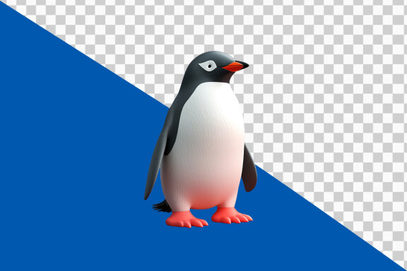 Penguin on transparent background PNG image