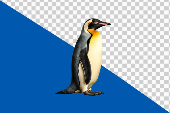 Penguin on transparent background PNG image