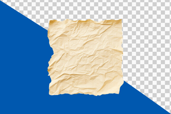 Old crumpled paper on transparent background PNG image