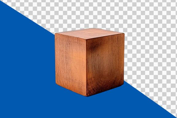 Wooden square shape on transparent background PNG image