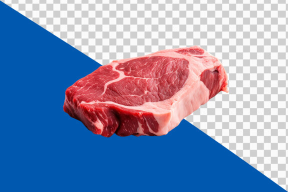 Raw meat on transparent background PNG image
