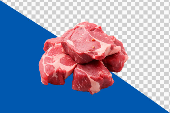 Raw meat on transparent background PNG image