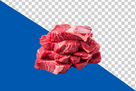 Raw meat on transparent background PNG image