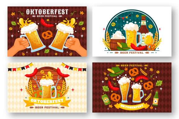 13 Oktoberfest Beer Festival Illustration