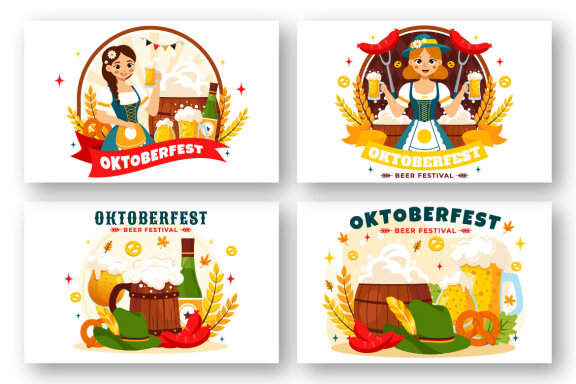 13 Oktoberfest Beer Festival Illustration