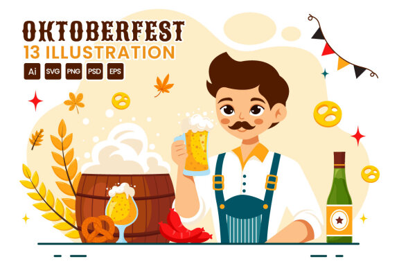 13 Oktoberfest Beer Festival Illustration