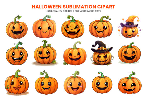 Halloween Pumpkin Sublimation PNG Bundle