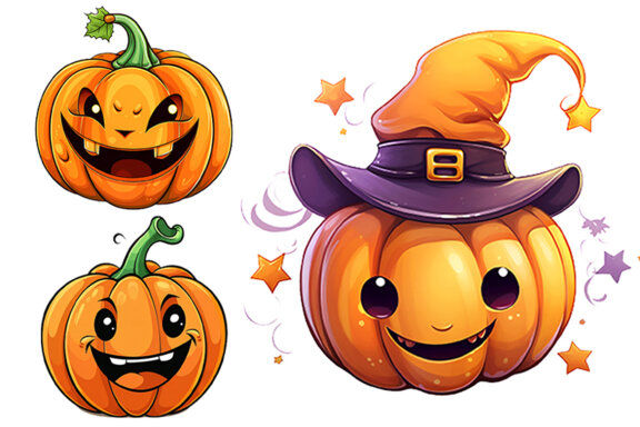 Halloween Pumpkin Sublimation PNG Bundle