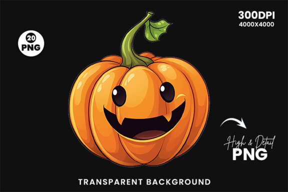 Halloween Pumpkin Sublimation PNG Bundle