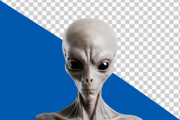 alien on transparent background PNG image