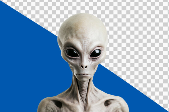 alien on transparent background PNG image