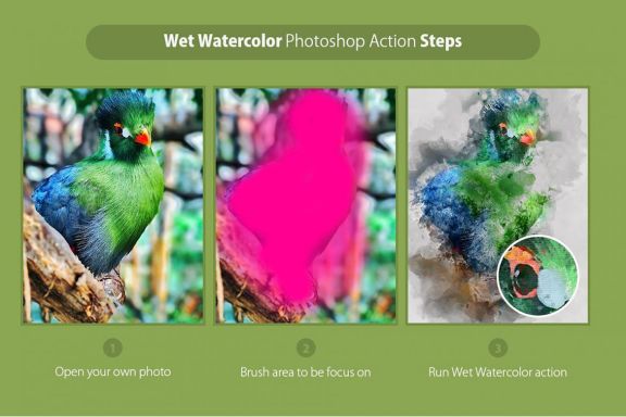 Wet Watercolor Photoshop Action