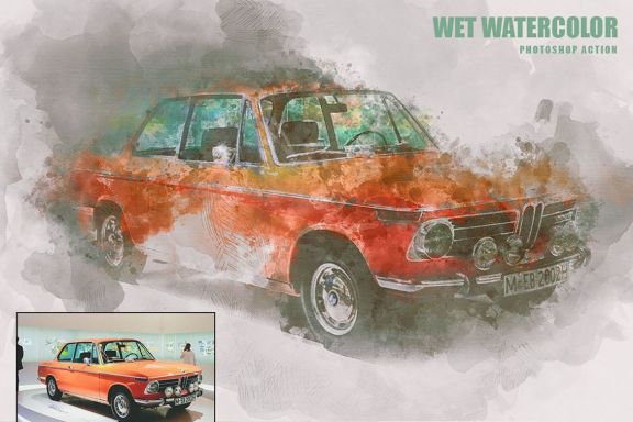 Wet Watercolor Photoshop Action