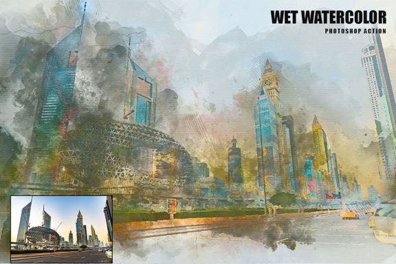 Wet Watercolor Photoshop Action