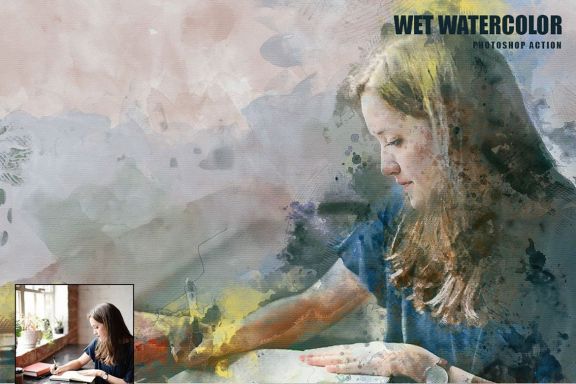 Wet Watercolor Photoshop Action