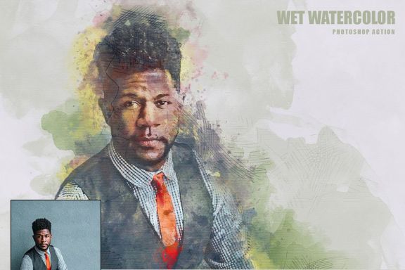 Wet Watercolor Photoshop Action
