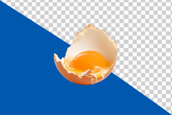 Broken egg isolated on transparent background PNG image