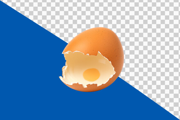 Broken egg isolated on transparent background PNG image
