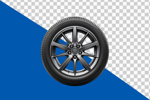 Car wheel isolated on transparent background PNG image