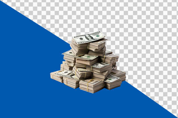 Stack of money on transparent background PNG image