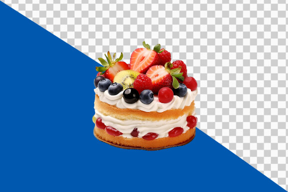 Cheesecake with cherry on transparent background PNG image