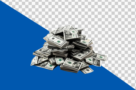 Stack of money on transparent background PNG image