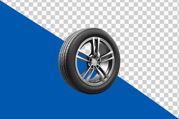 Car wheel isolated on transparent background PNG image