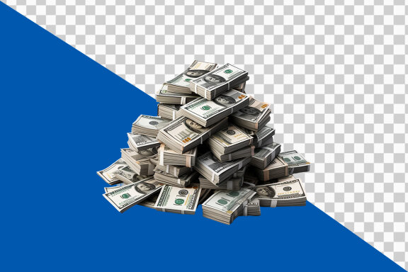 Stack of money on transparent background PNG image