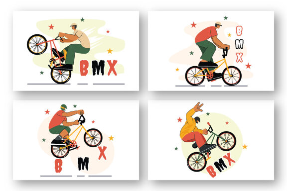 9 BMX Bicycle Sport Illustration