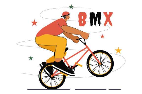 9 BMX Bicycle Sport Illustration