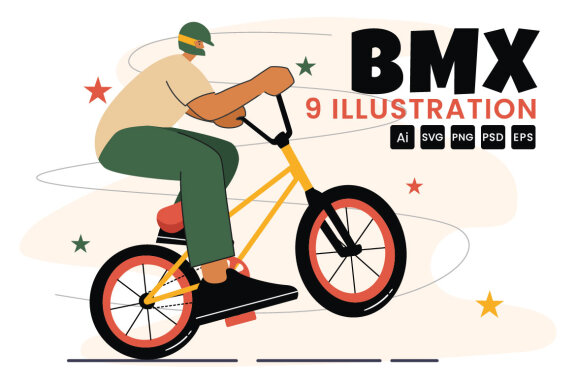 9 BMX Bicycle Sport Illustration