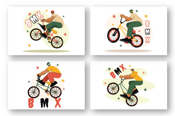 9 BMX Bicycle Sport Illustration